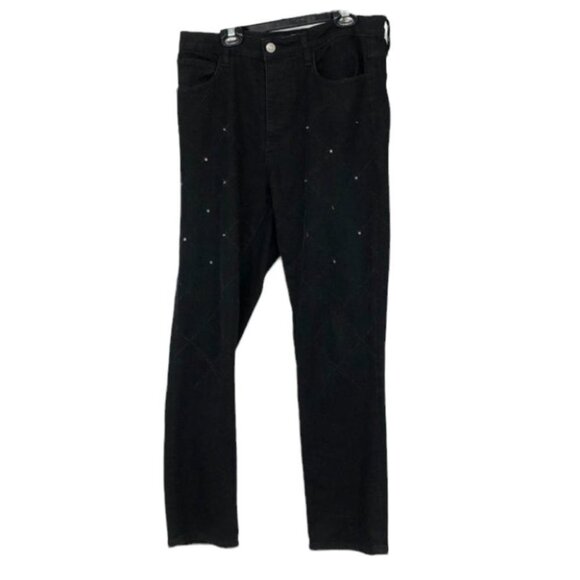Brockenbow  X Zadig & Voltaire Black Queen Mary studded Diamond jeans size 26 - Picture 2 of 16